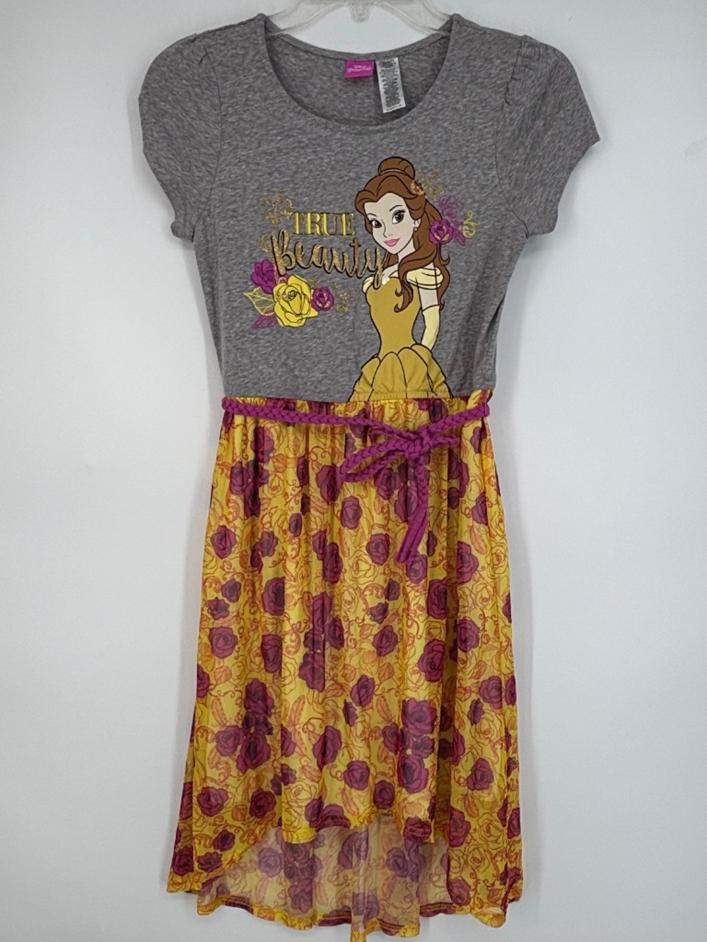 Disney Princess Girls XL 14 16 Casual T-Shirt Mesh Dress Belle Beauty and Beast